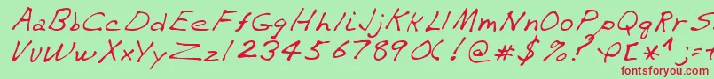 VaughnRegular Font – Red Fonts on Green Background