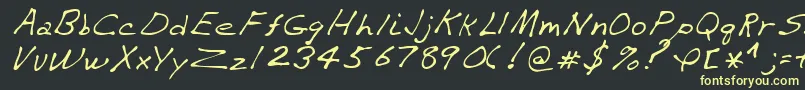 VaughnRegular Font – Yellow Fonts on Black Background