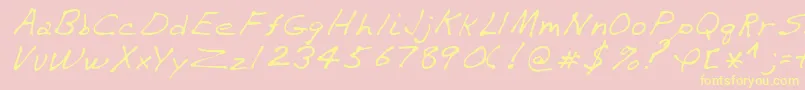 VaughnRegular Font – Yellow Fonts on Pink Background