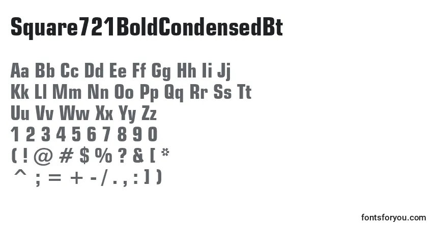 characters of square721boldcondensedbt font, letter of square721boldcondensedbt font, alphabet of  square721boldcondensedbt font