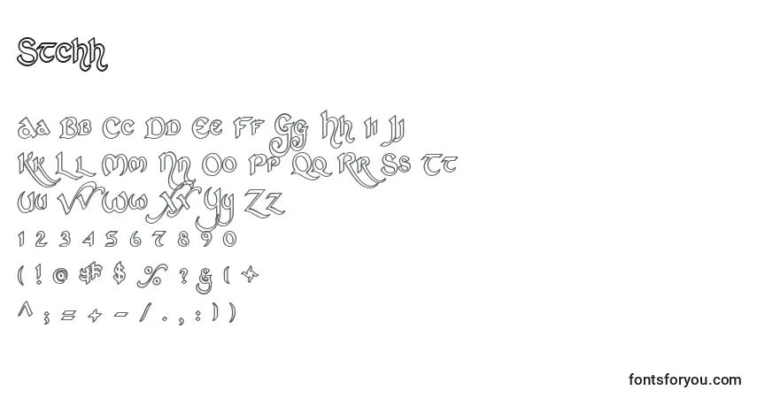 characters of stchh font, letter of stchh font, alphabet of  stchh font