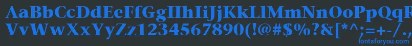 ItcStoneSerifLtBold-fontti – siniset fontit mustalla taustalla