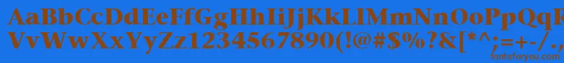 フォントItcStoneSerifLtBold – 茶色の文字が青い背景にあります。
