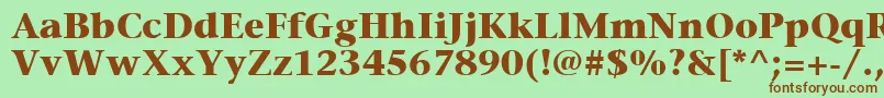 ItcStoneSerifLtBold Font – Brown Fonts on Green Background