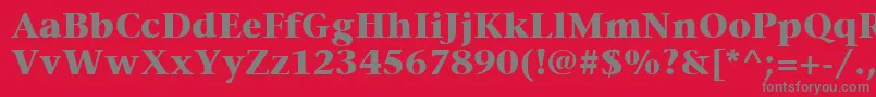 ItcStoneSerifLtBold-Schriftart – Graue Schriften auf rotem Hintergrund