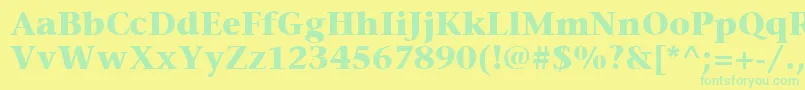 ItcStoneSerifLtBold-fontti – vihreät fontit keltaisella taustalla
