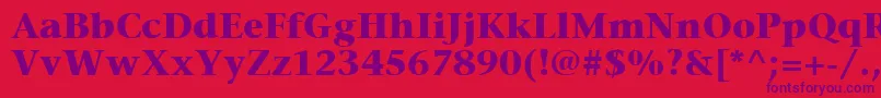 フォントItcStoneSerifLtBold – 赤い背景に紫のフォント