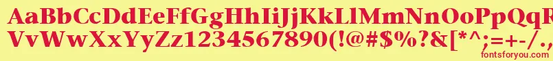 フォントItcStoneSerifLtBold – 赤い文字の黄色い背景