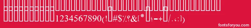 OldAnticBold-Schriftart – Weiße Schriften auf rotem Hintergrund