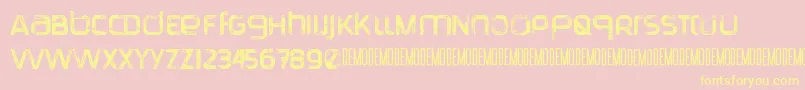 TranquilaDemo-Schriftart – Gelbe Schriften auf rosa Hintergrund