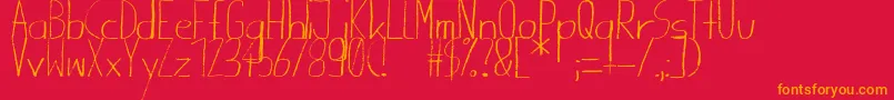 GiraffenhalsExtended Font – Orange Fonts on Red Background