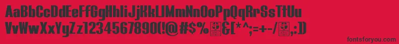BluefishBlackDemo Font – Black Fonts on Red Background