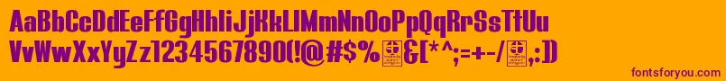 BluefishBlackDemo Font – Purple Fonts on Orange Background