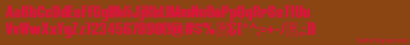フォントBluefishBlackDemo – 赤い文字が茶色の背景にあります。