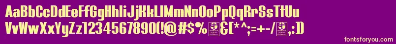 Czcionka BluefishBlackDemo – żółte czcionki na fioletowym tle