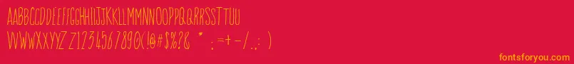 SunRain Font – Orange Fonts on Red Background