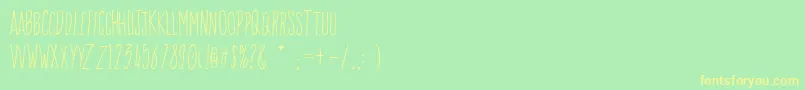 SunRain-Schriftart – Gelbe Schriften auf grünem Hintergrund