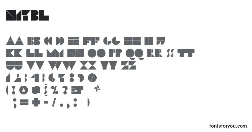 A fonte N17bl – alfabeto, números, caracteres especiais