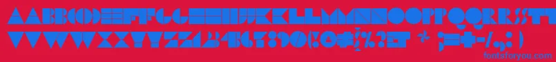 フォントN17bl – 赤い背景に青い文字