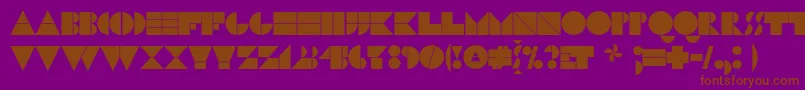 フォントN17bl – 紫色の背景に茶色のフォント