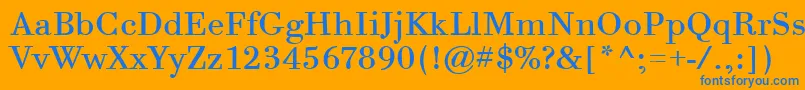 フォントBodoniSixItcTtBook – オレンジの背景に青い文字