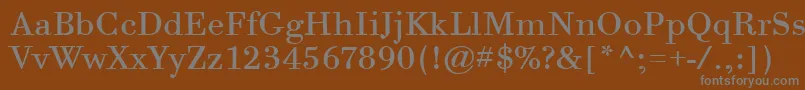 フォントBodoniSixItcTtBook – 茶色の背景に灰色の文字