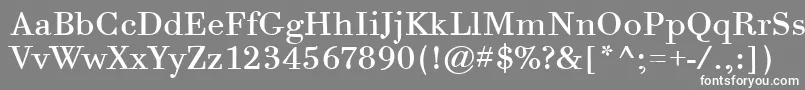 フォントBodoniSixItcTtBook – 灰色の背景に白い文字