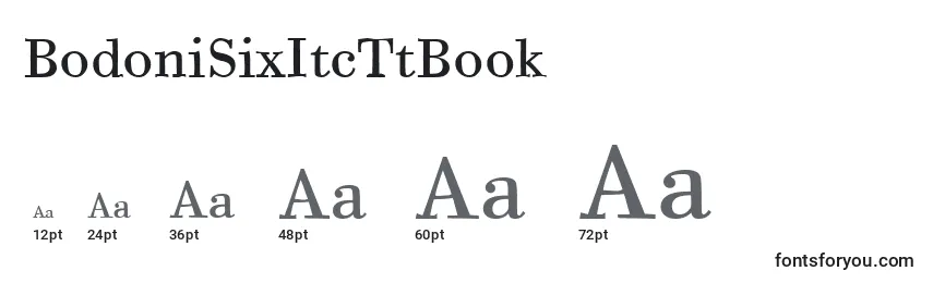 BodoniSixItcTtBook Font Sizes