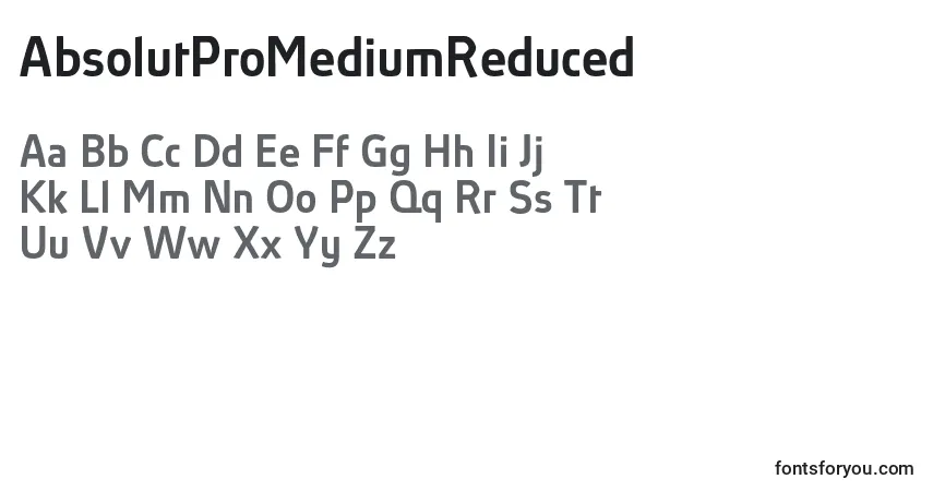 Шрифт AbsolutProMediumReduced – алфавит, цифры, специальные символы