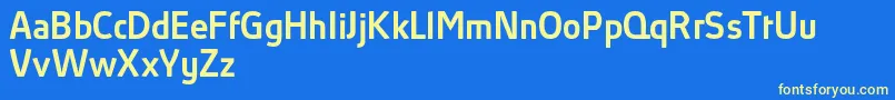 AbsolutProMediumReduced Font – Yellow Fonts on Blue Background