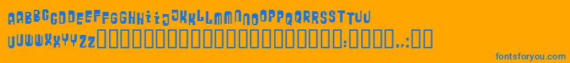Czcionka Zyberbob – niebieskie czcionki na pomarańczowym tle
