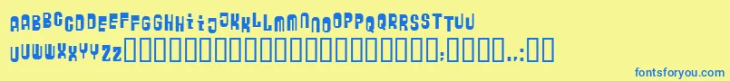 Czcionka Zyberbob – niebieskie czcionki na żółtym tle