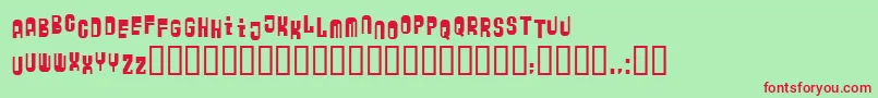 Zyberbob Font – Red Fonts on Green Background