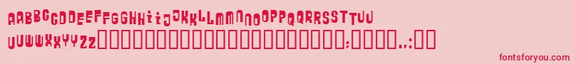 Zyberbob-Schriftart – Rote Schriften auf rosa Hintergrund