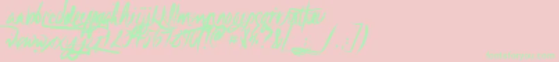 UnfoldingtragTextured Font – Green Fonts on Pink Background