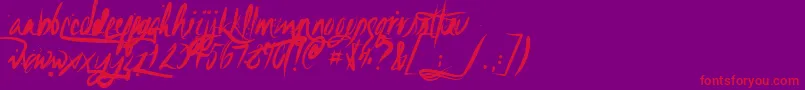 UnfoldingtragTextured Font – Red Fonts on Purple Background