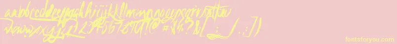 UnfoldingtragTextured Font – Yellow Fonts on Pink Background