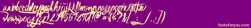 UnfoldingtragTextured Font – Yellow Fonts on Purple Background