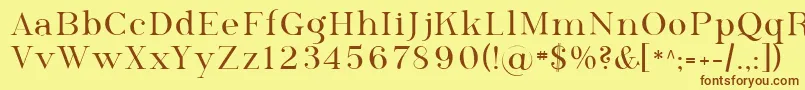 フォントSfphosphorusselenide – 茶色の文字が黄色の背景にあります。