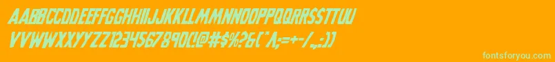 Grimghostital Font – Green Fonts on Orange Background