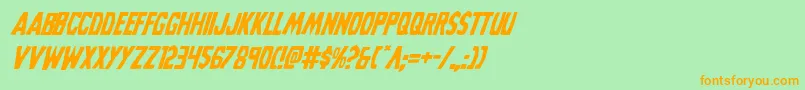 Grimghostital Font – Orange Fonts on Green Background