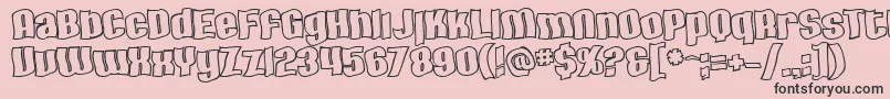 フォントSfHallucinationOutline – ピンクの背景に黒い文字