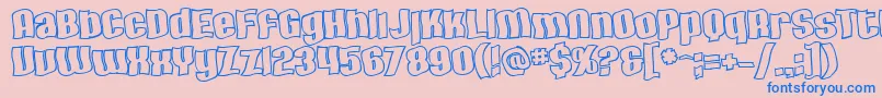 SfHallucinationOutline-Schriftart – Blaue Schriften auf rosa Hintergrund