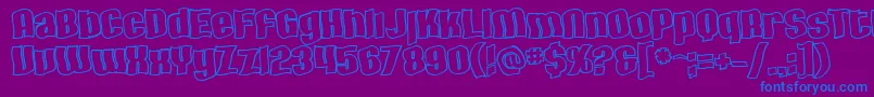 Шрифт SfHallucinationOutline – синие шрифты на фиолетовом фоне