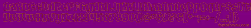 SfHallucinationOutline-Schriftart – Braune Schriften auf violettem Hintergrund