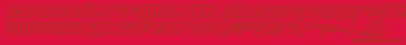 SfHallucinationOutline-fontti – ruskeat fontit punaisella taustalla
