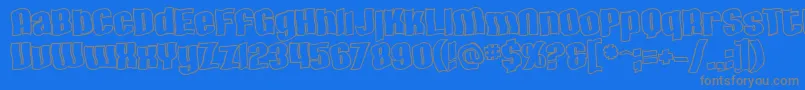 SfHallucinationOutline-fontti – harmaat kirjasimet sinisellä taustalla