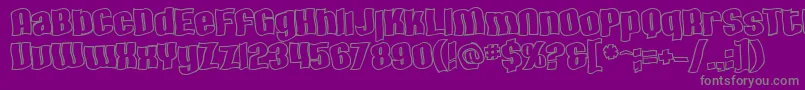 Fonte SfHallucinationOutline – fontes cinzas em um fundo violeta