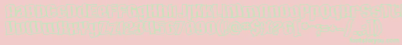 SfHallucinationOutline Font – Green Fonts on Pink Background