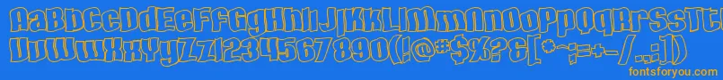 SfHallucinationOutline Font – Orange Fonts on Blue Background